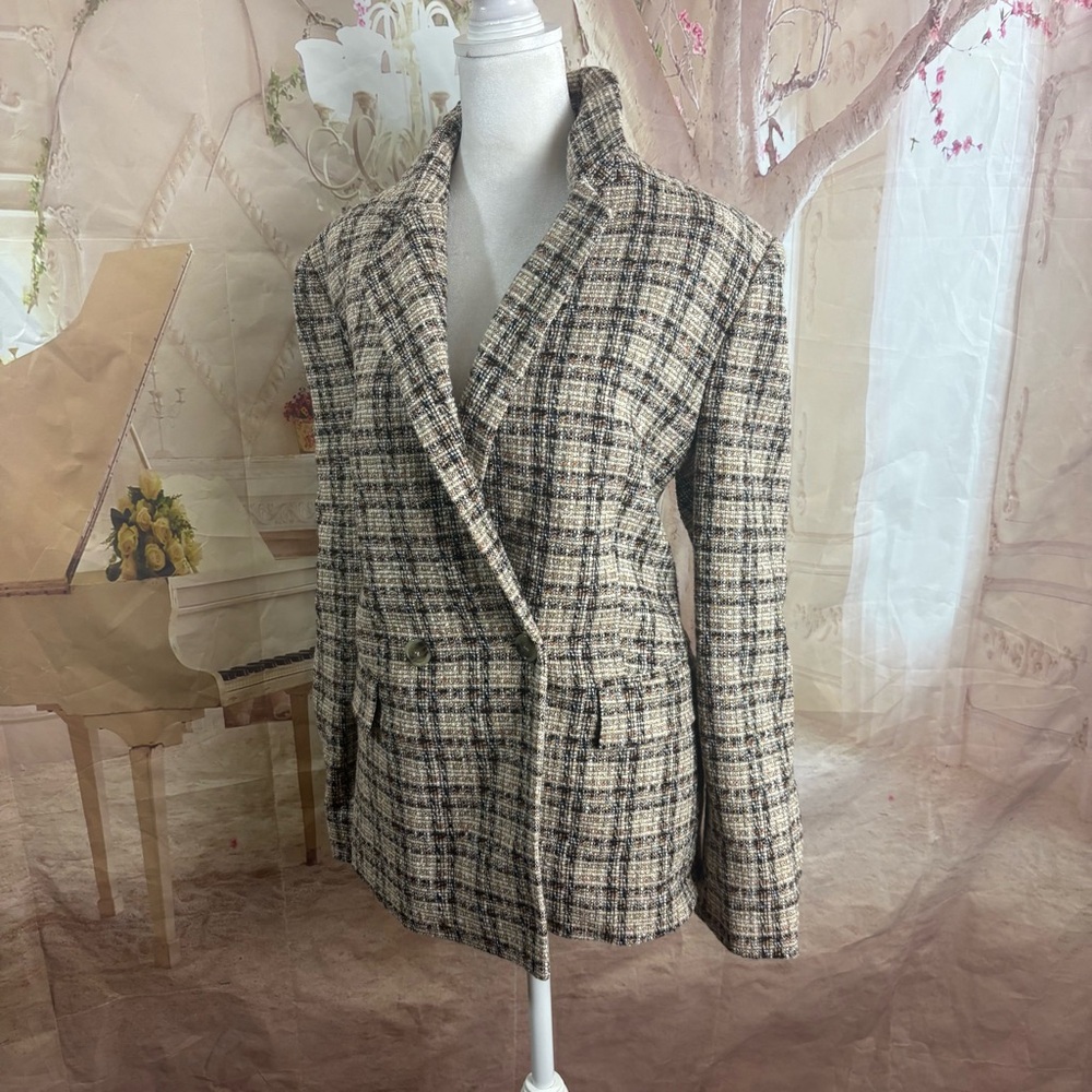 NEW Boss Janka Double Breasted Checkered Blazer - Picture 2 of 10